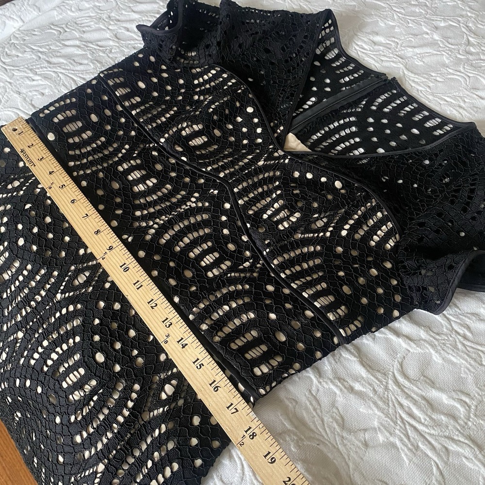 nue by Shani 16 Black Lace Overlay Sheath dress Built In Shaping Nude Lining NWT - Picture 9 of 13
